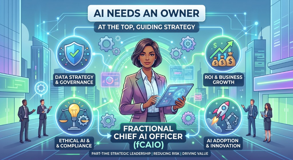 AI needs an owner — Fractional Chief AI Officer guiding data strategy, ethical AI, ROI, and innovation